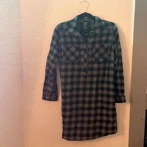 Black Flannel Shirt Dress